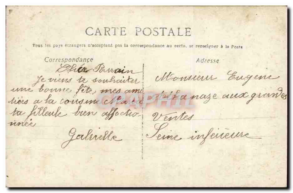 CPA Fantaisie Enfant Bonne fete — Rückseite