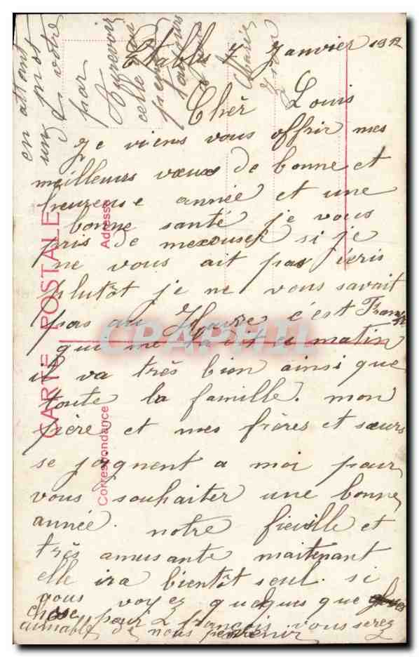 Jeune femme entourée de branches de sapin — Bonne Année — Éditeur E10 — Verso