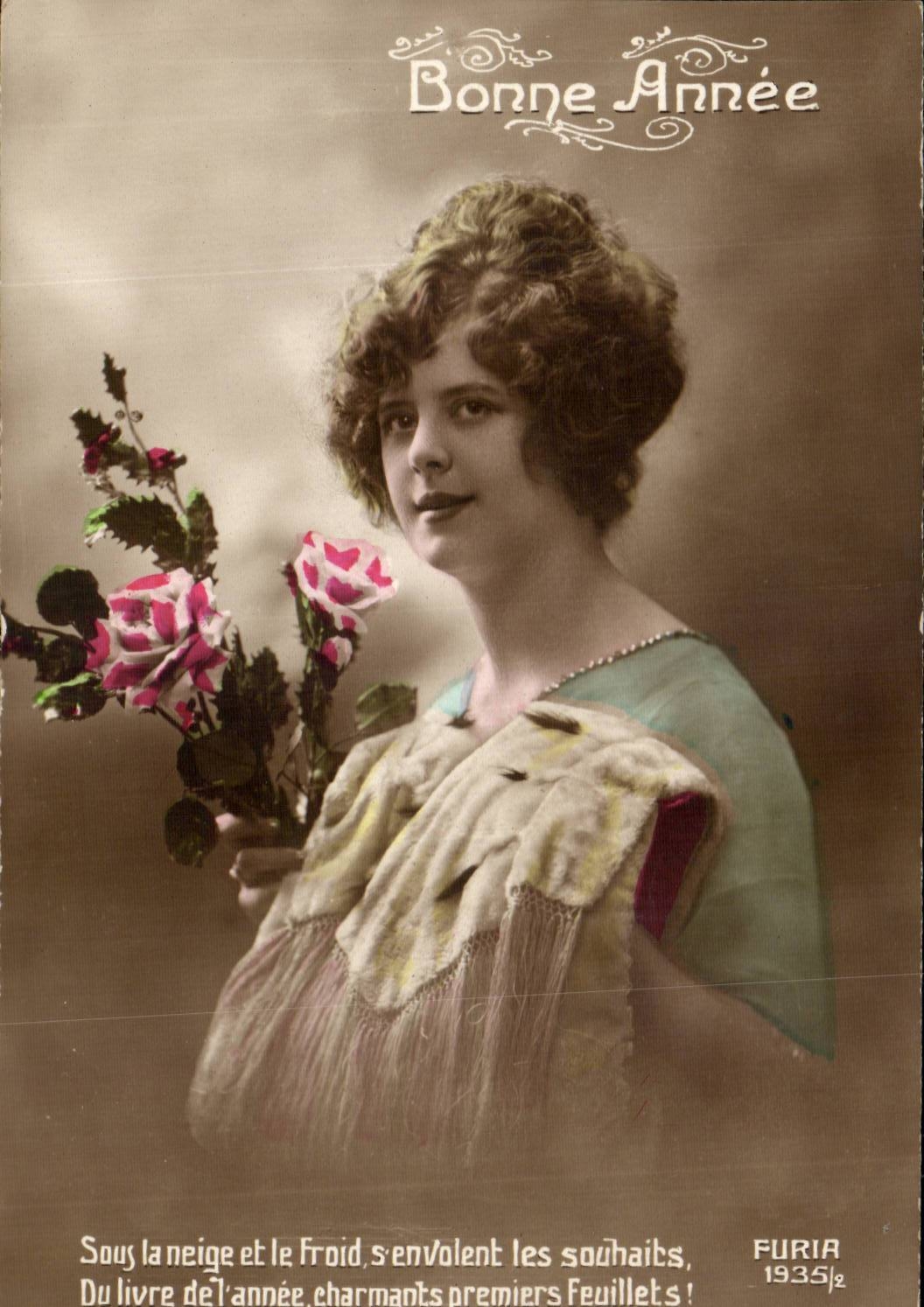 CPA Fantaisie Femme Bonne annee