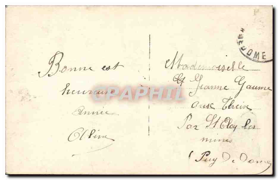 Jeune femme tenant un bouquet — Souvenir — Albu, Paris, n°344 — Verso
