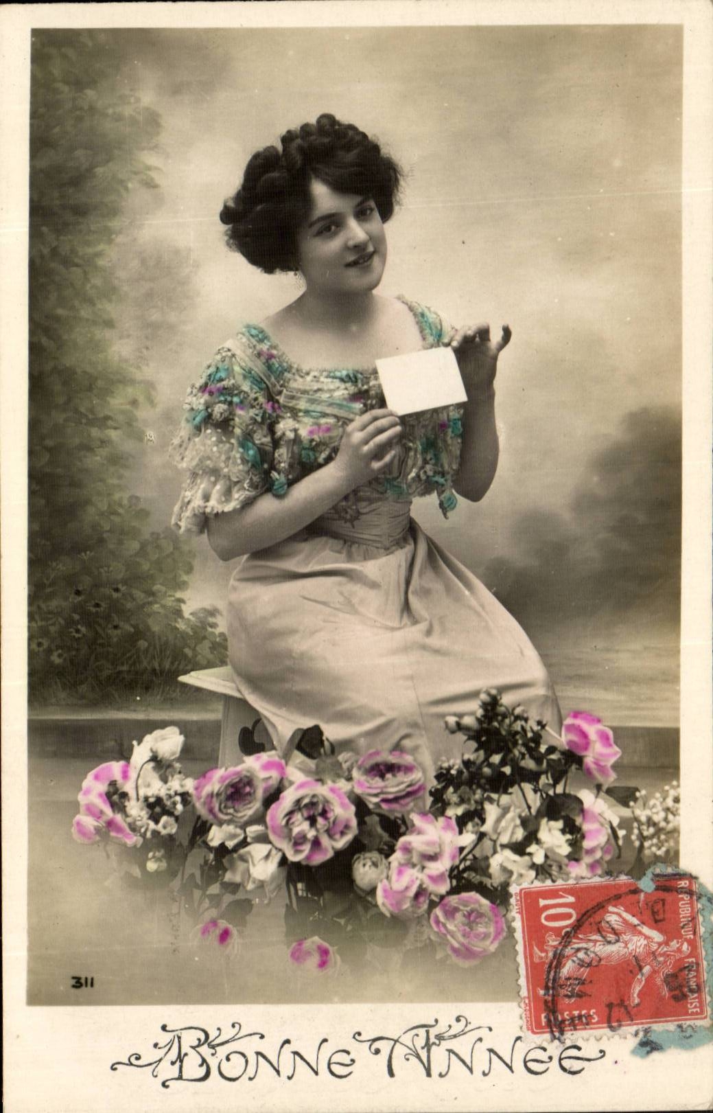 CPA Fantaisie Femme Bonne annee