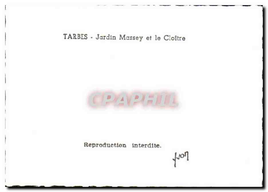 Tarbes - Jardín Massey y el Claustro — Reverso