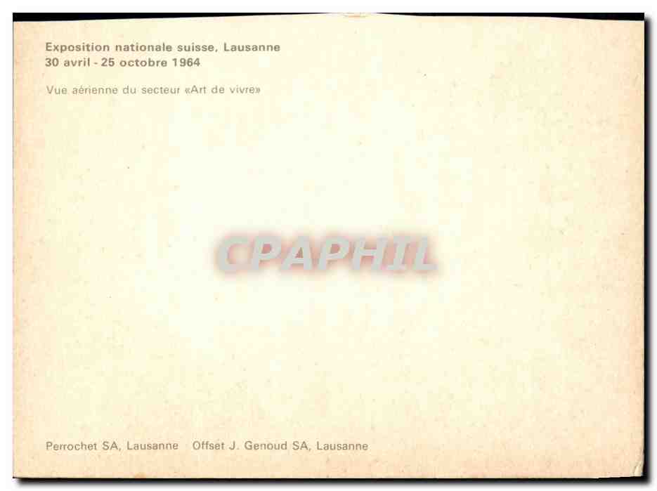 CPM Exposition nationale suisse Lausanne abril octobre 1964 Vue aerienne du secteur art de vivre — Rückseite