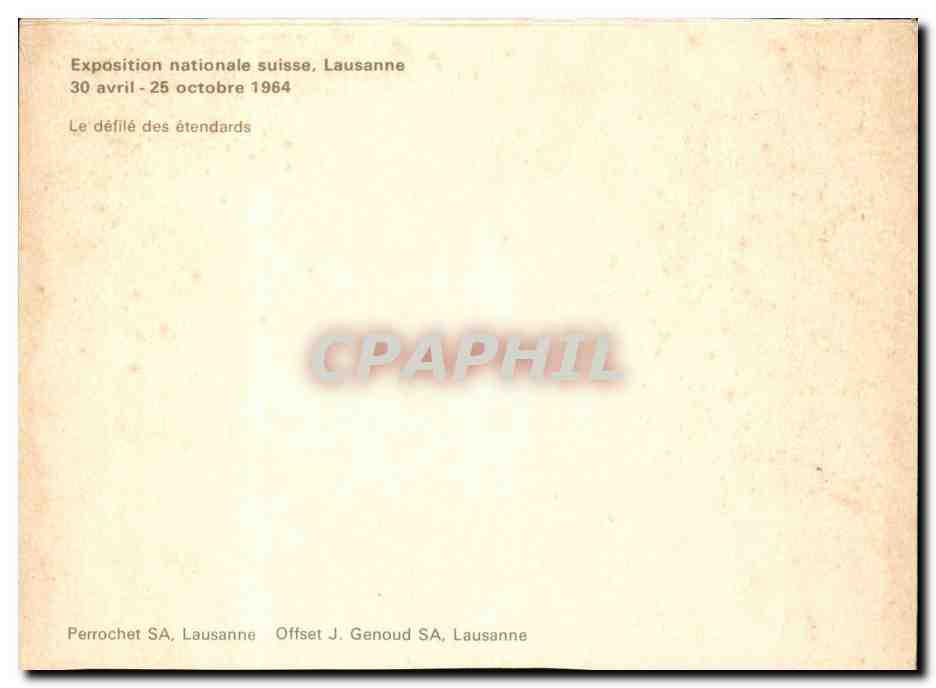 CPM Exposition nationale suisse Lausanne avril octobre 1964 Le defile des etendards — Rückseite