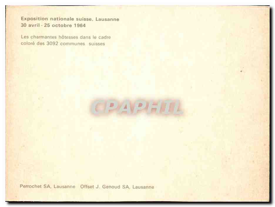 CPM Exposition nationale suisse Lausanne avril octobre 1964 Les charmantes hotesses dans le cadre colore des  — Back
