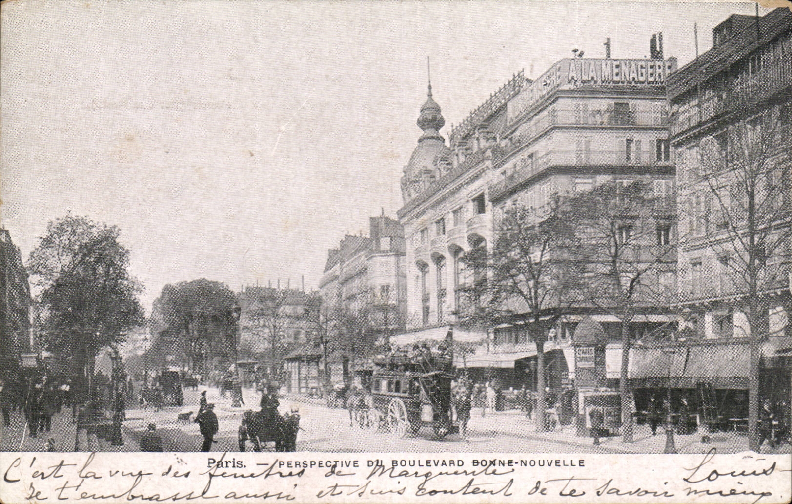 Paris CPA Perspective du boulevard Bonne Nouvelle
