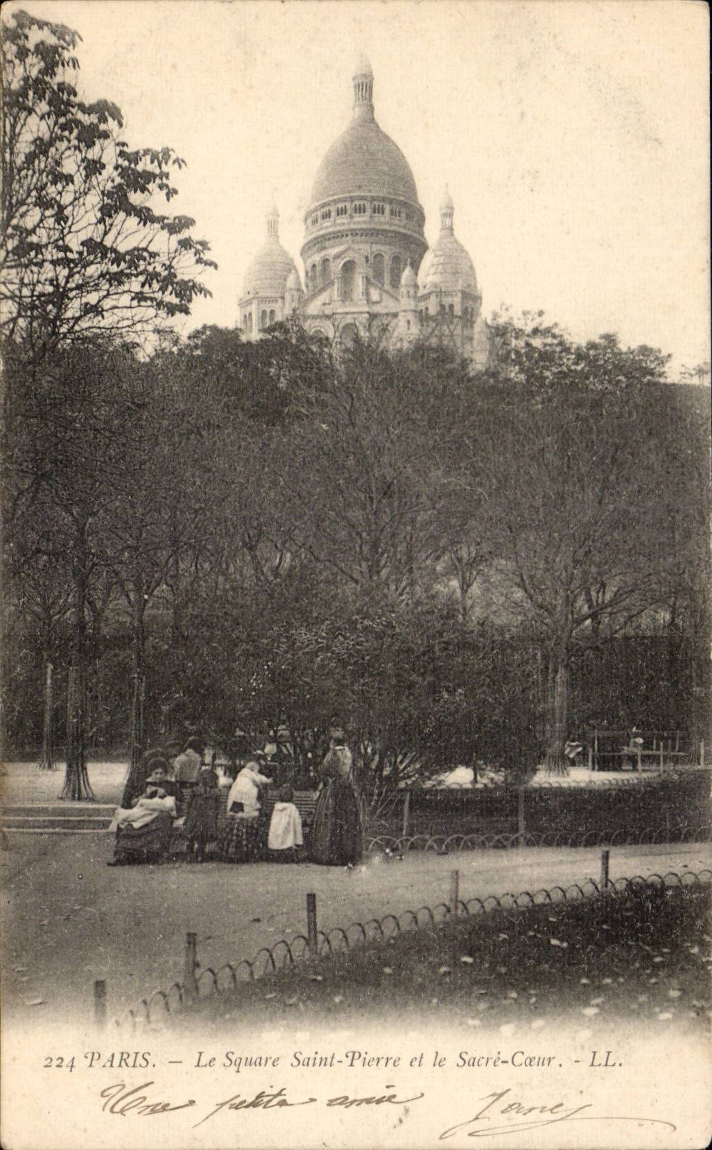 Paris CPA Le square Saint Pierre et le sAcre Coeur montmartre