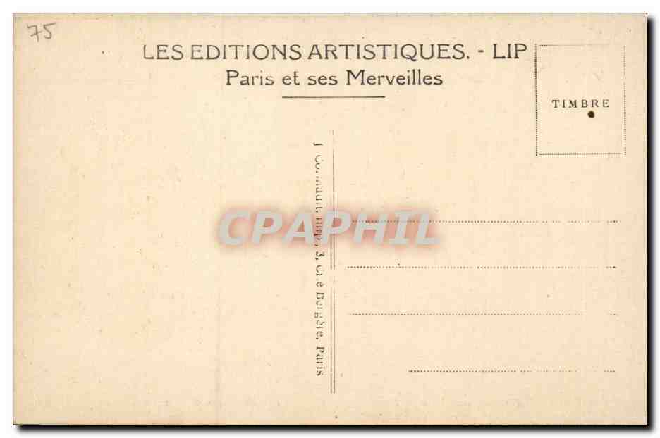 Paris CPA Grand palais — Verso