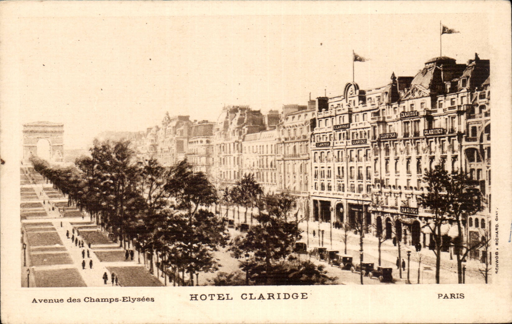 Paris CPA Hotel Claridge Avenue des Champs Elysees