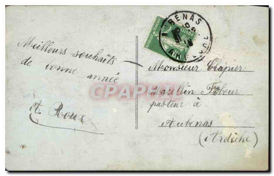 CPA Fantaisie Fer a cheval Heureuse Annee — Verso