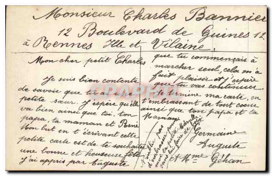 CPA Fantaisie enfant Bebe — Rückseite