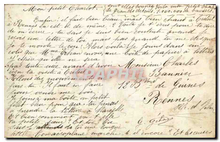 Férence — Femme en robe fleurie avec ancre — éditeur inconnu — Verso