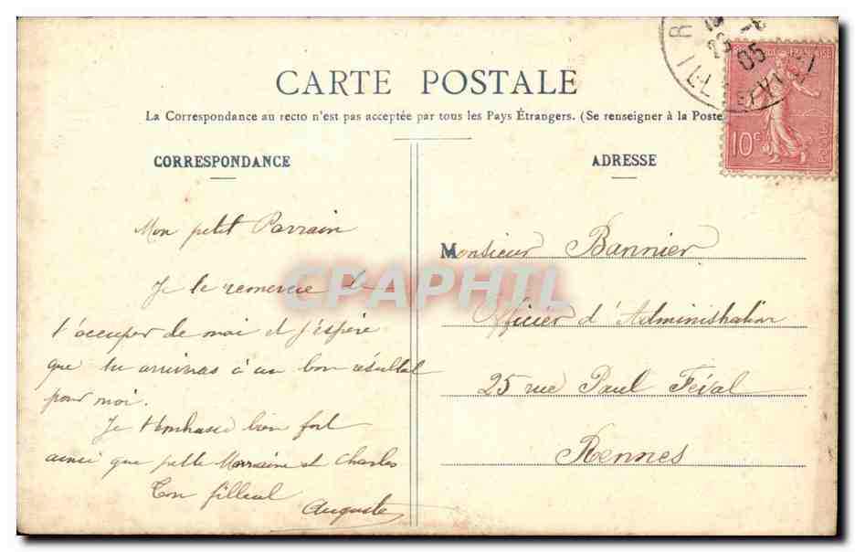 CPA Fantaisie Enfant Poisson Les enfants terribles — Verso