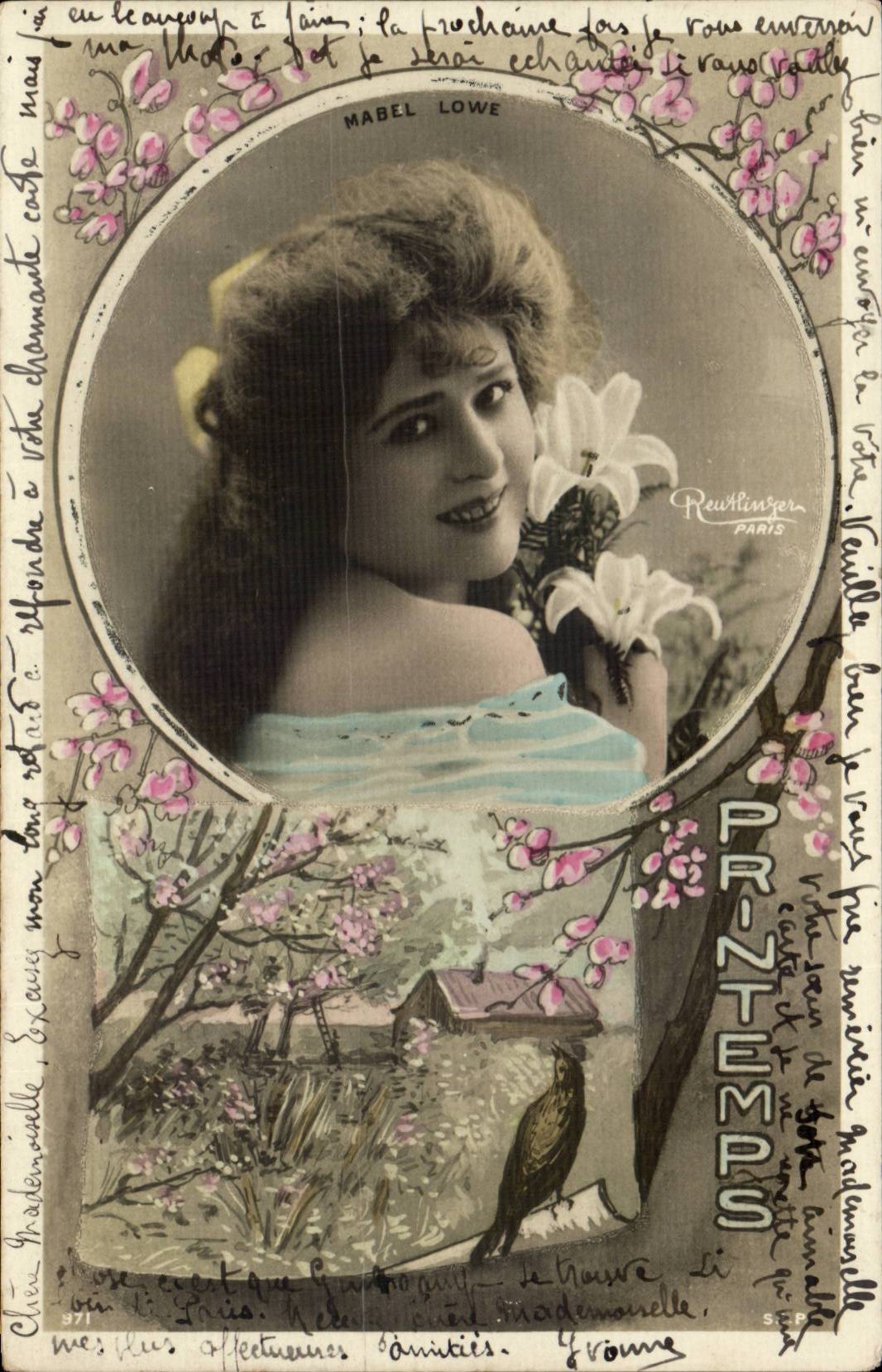 CPA Fantaisie Femme printemps Spring MAbel Lowe