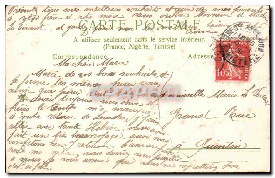 CPA Fantaisie Fleurs — Back