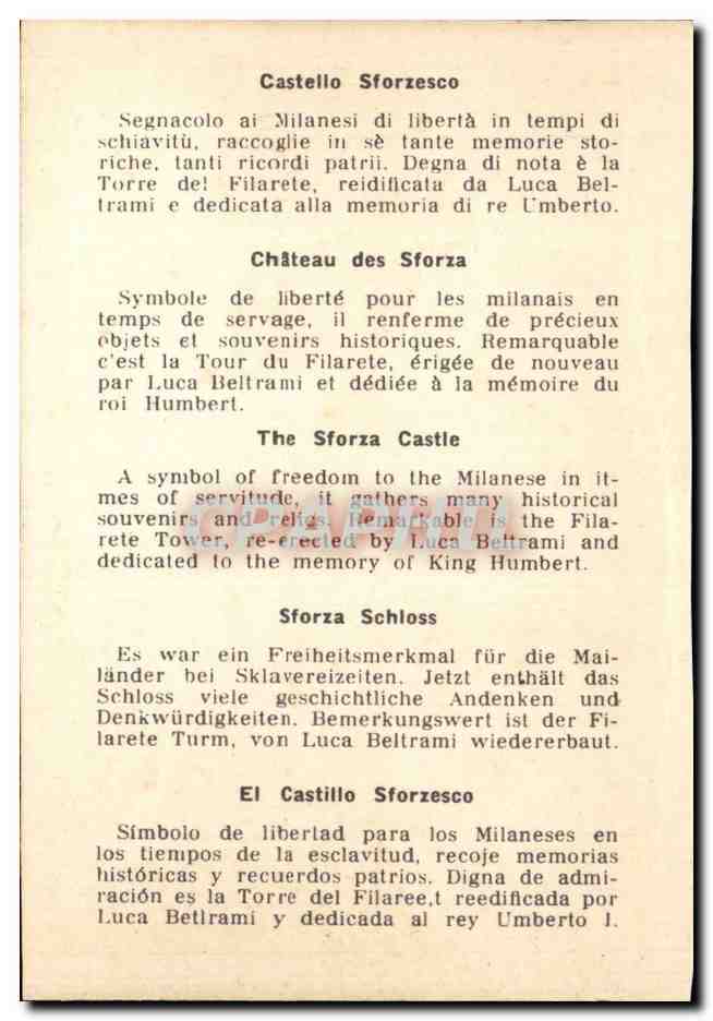 Italie italia CPSM Milano — Verso