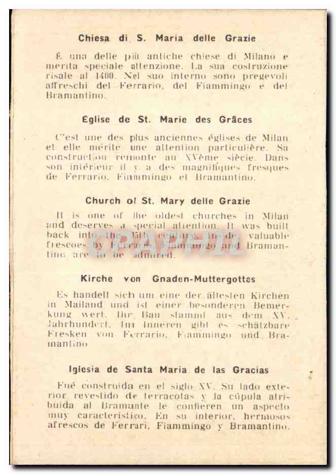 Italie italia CPSM Milano — Rückseite