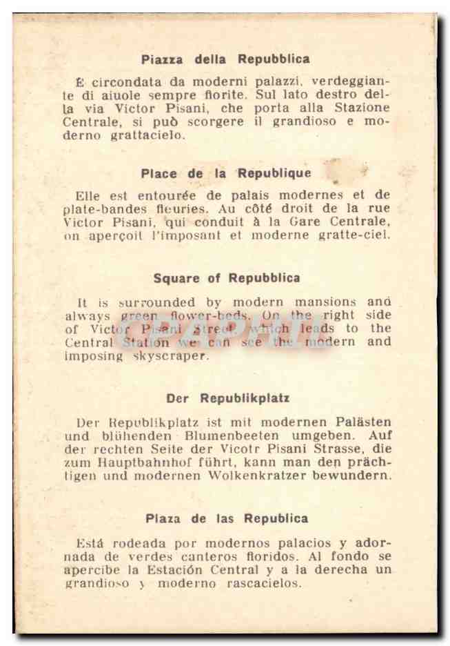 Italie italia CPSM Milano — Rückseite