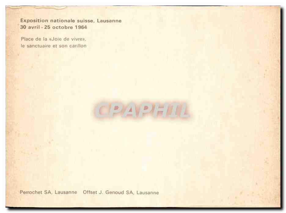 CPM Exposition nationale suisse Lausanne 1964 Place de la joie de vivre le sanctuaire et le carillon — Back