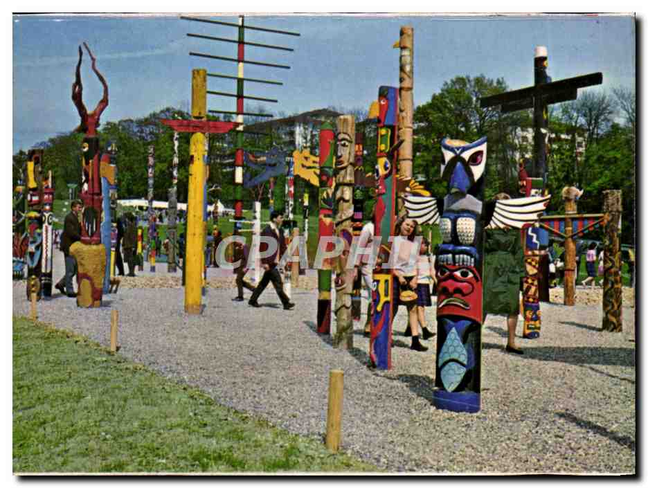 CPM Exposition nationale suisse Lausanne 1964 VAllee de la jeunesse la foret des Totems