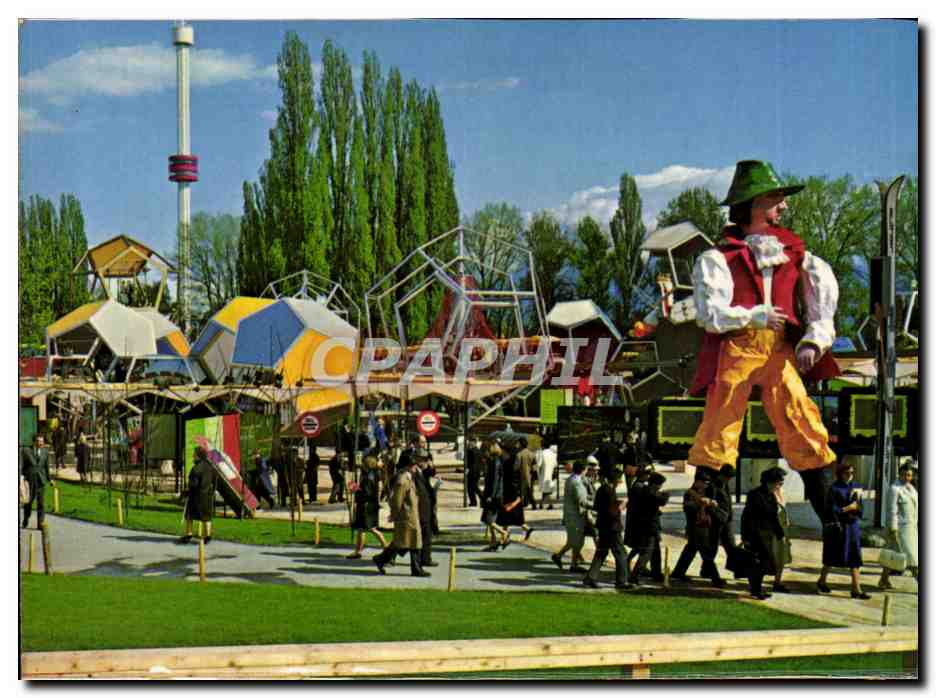 CPM Exposition nationale suisse Lausanne 1964 la voie suisse Un jour en Suisse Geant