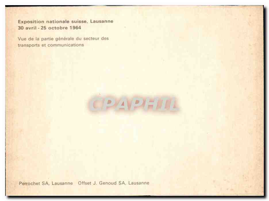 CPM Exposition nationale suisse Lausanne 1964 Vue de la partie generale du secteur des transports et communications — Rückseite