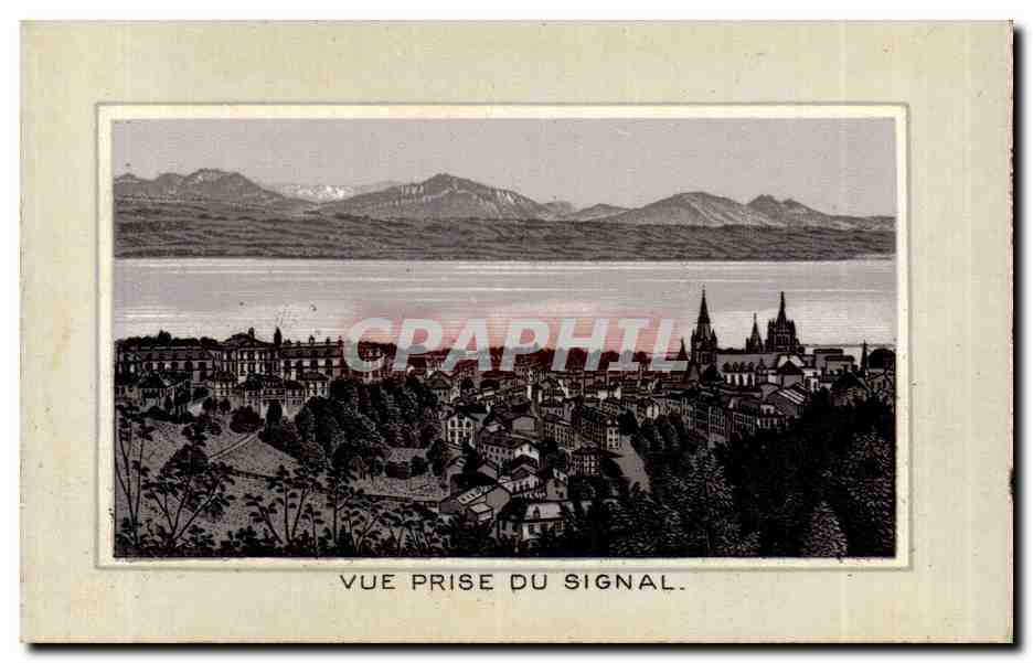 CPA Suisse Lausanne Vue prise du signal