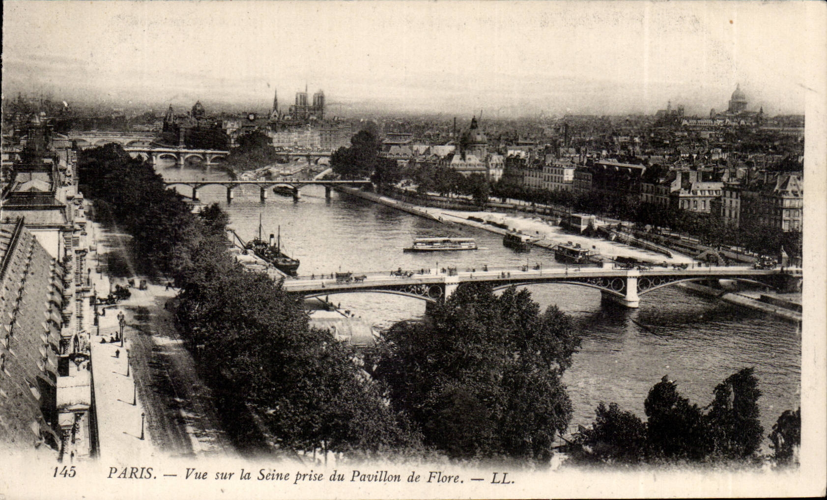 Paris CPA vue sur la Seine prise du pavillon de Flore