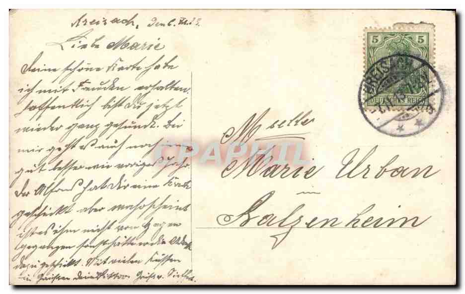 Jeune couple et femme seule au bord d'un lac — H.W.B. 375-1 — Reverso