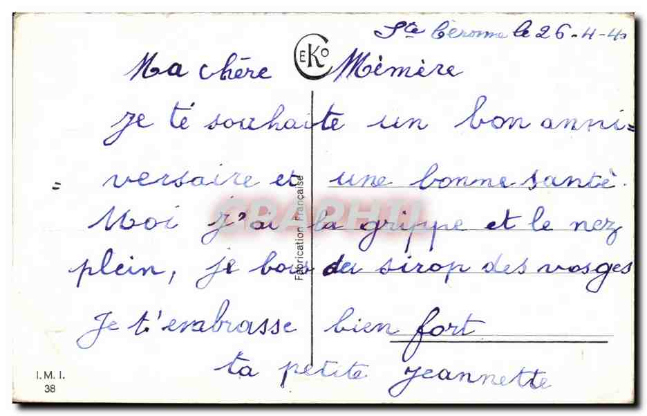 CPA Fantaisie Enfant Anniversaire — Verso