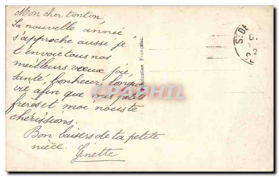 CPA Fantaisie Enfants Bonne annee — Rückseite