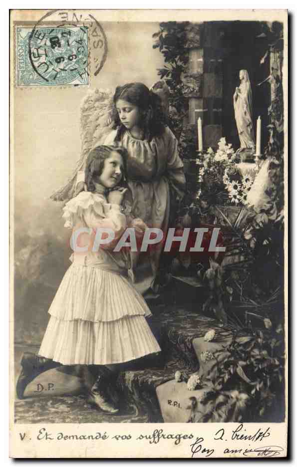 CPA Fantaisie Enfants Ange Angel