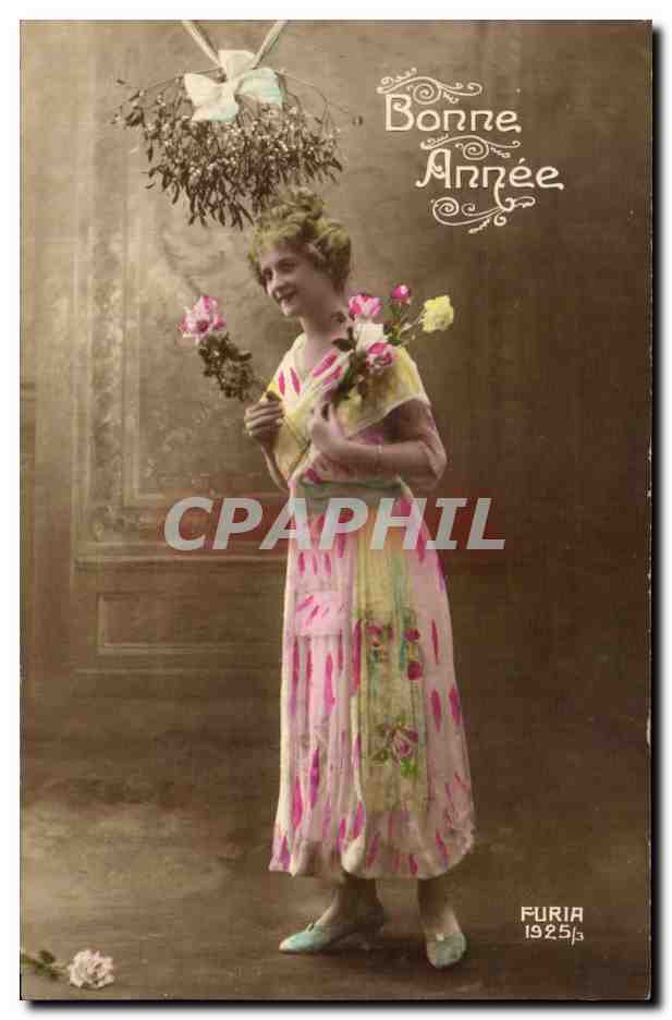 CPA Fantaisie Femme Bonne annee