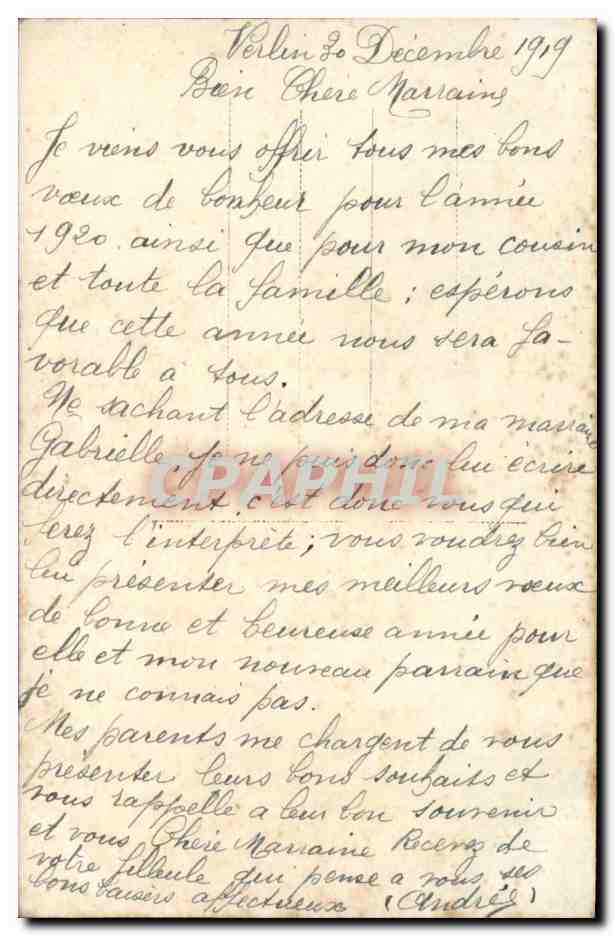 CPA Fantaisie Femme Bonne annee — Verso