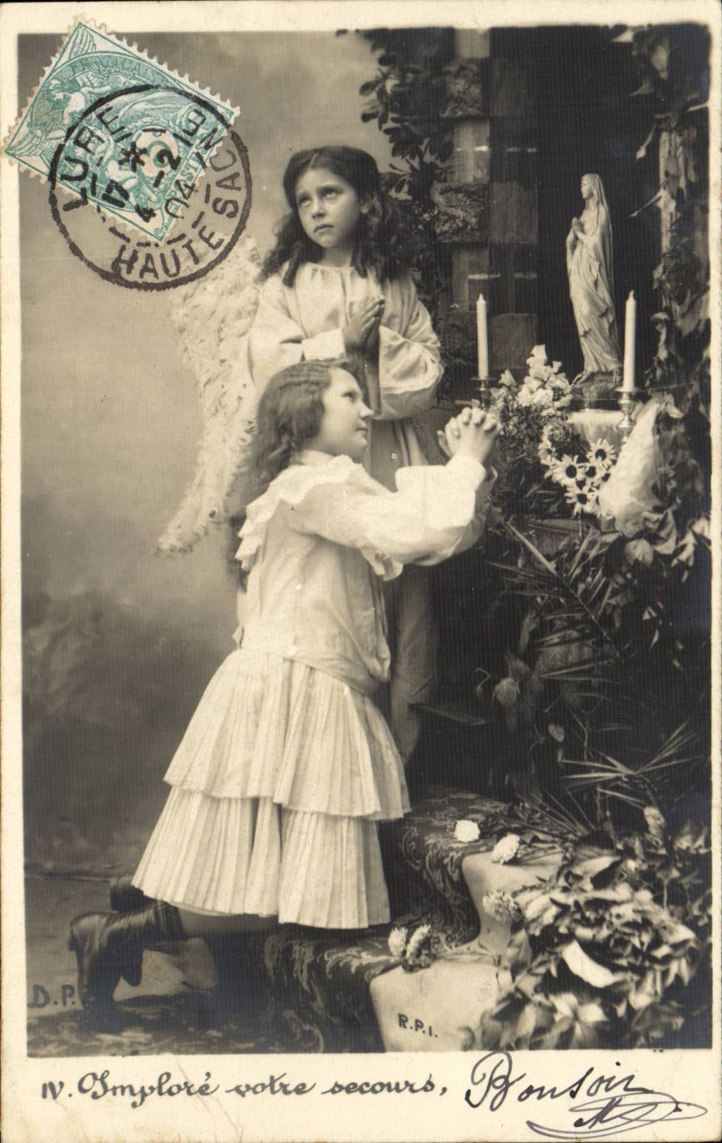 CPA Fantaisie Enfants Ange Angel