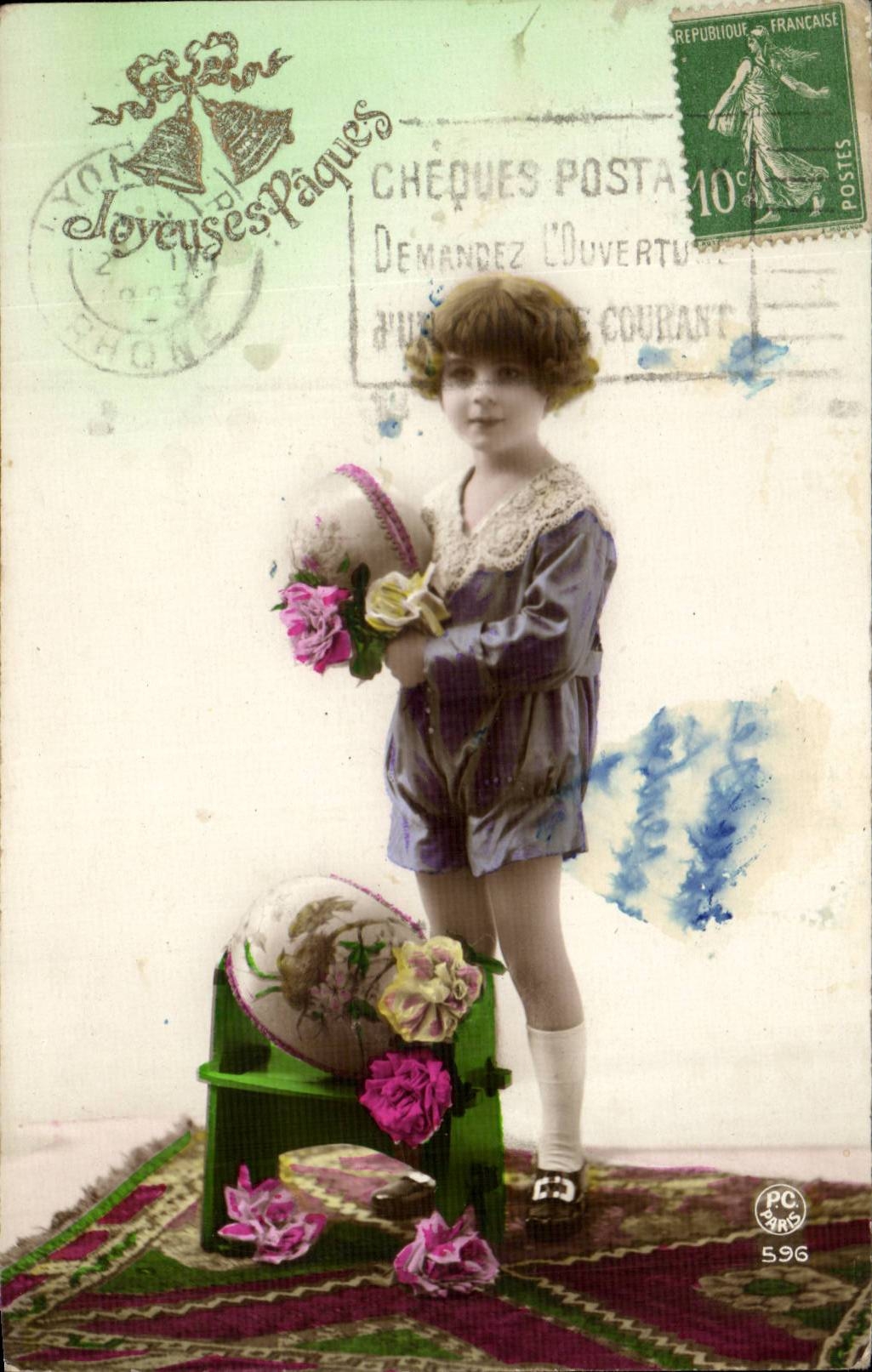 CPA Fantaisie Enfant Paques Easter