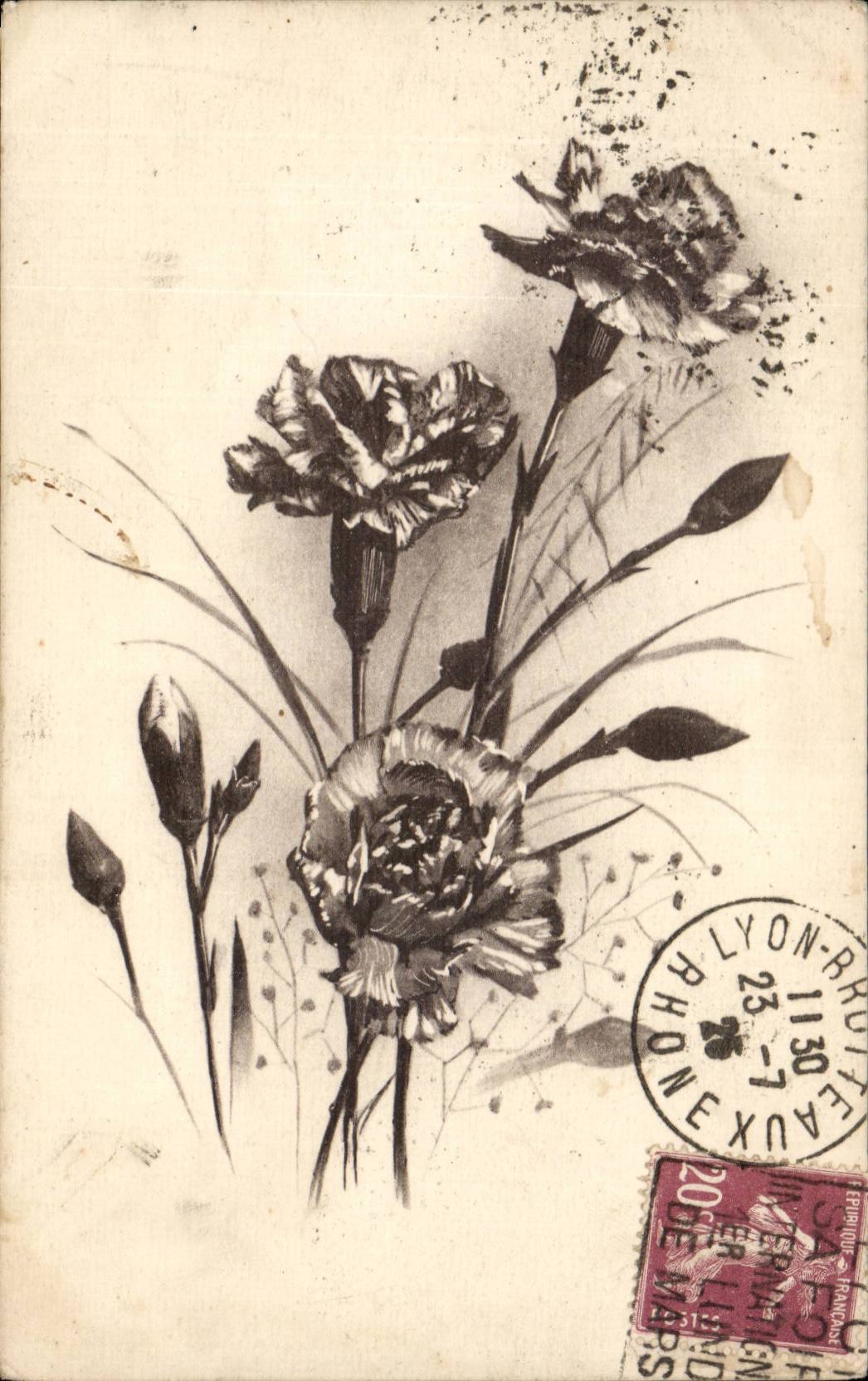 CPA Fantaisie Fleurs