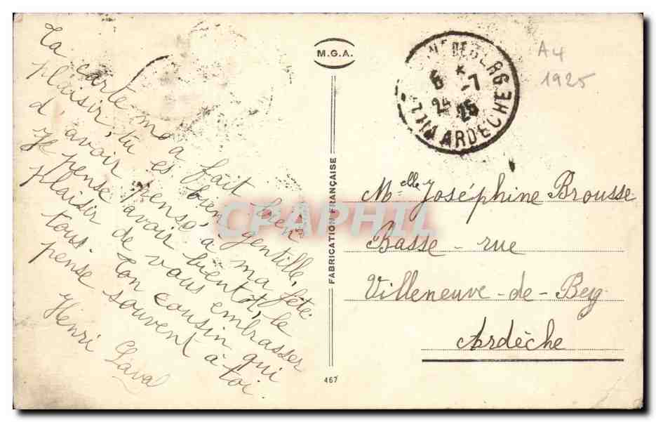 CPA Fantaisie Fleurs — Rückseite