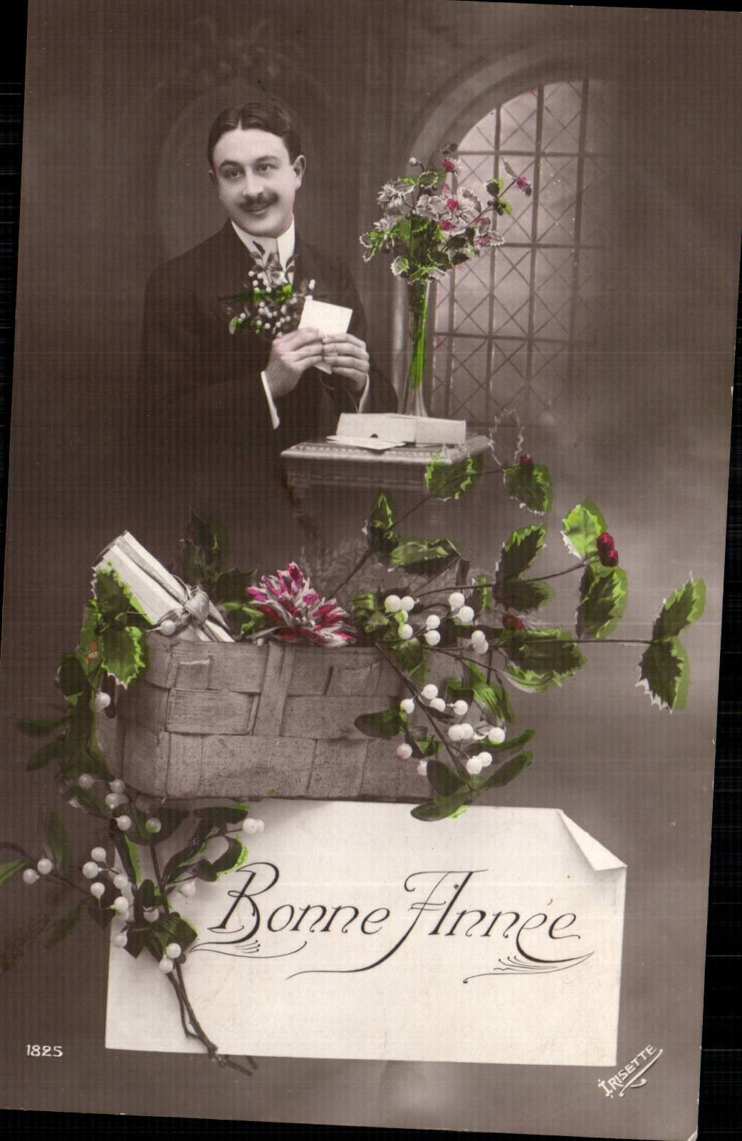 CPA Fantaisie Homme bonne annee