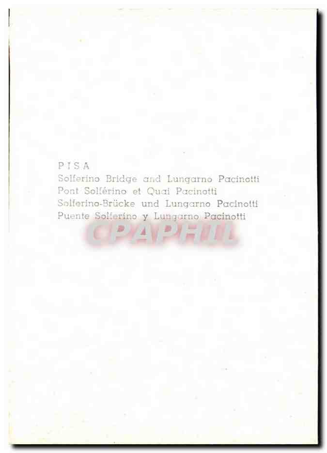 CPSM Italie Italia Pisa Ponte Solferino E Lungarno Pacinotti — Rückseite