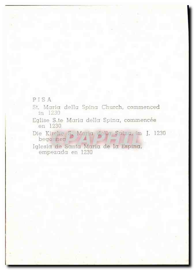 CPSM Italie Italia Pisa Chiesa di S MAria Della Spina  — Rückseite