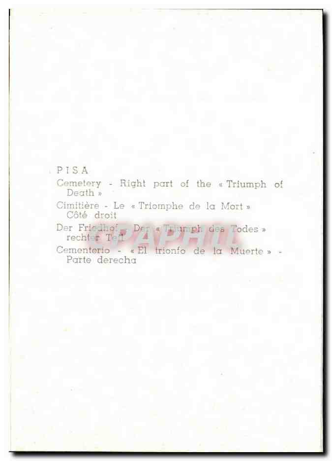 CPSM Italie Italia Pisa Camposanto Il TRionfo della Morte Parte destra — Rückseite