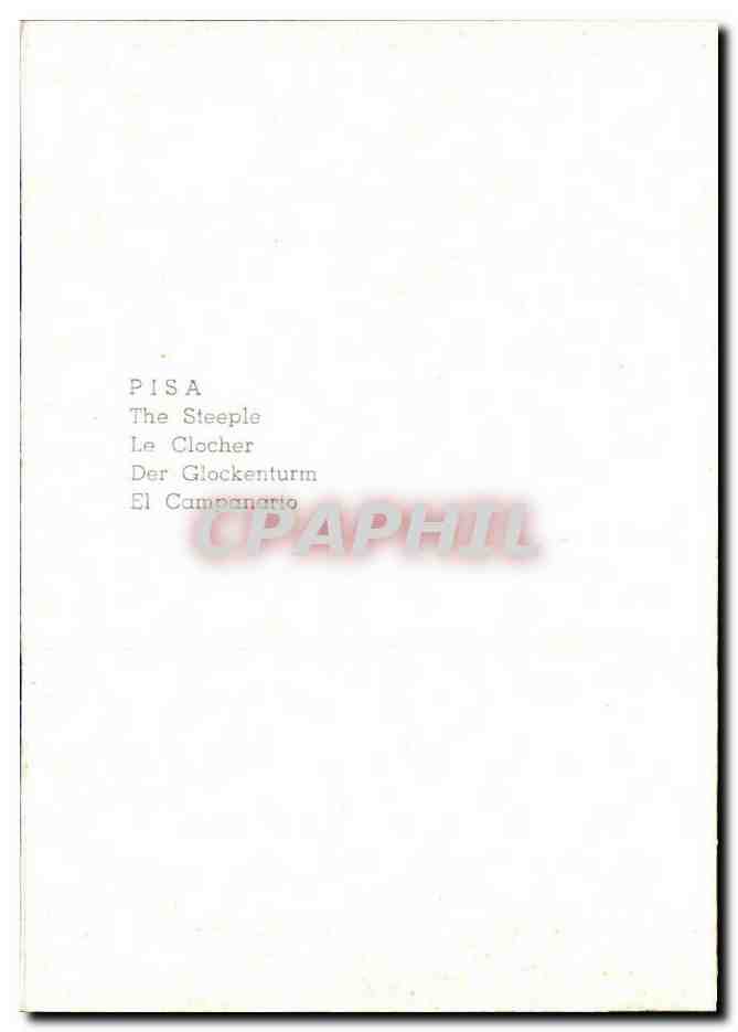 CPSM Italie Italia Pisa Il CAmpanile — Rückseite