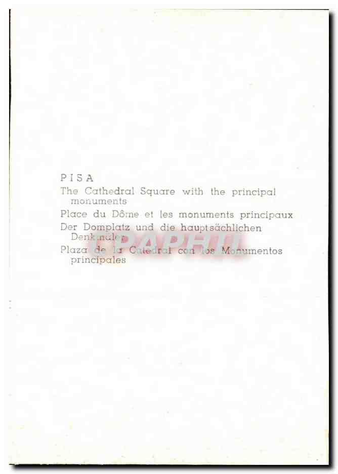 CPSM Italie Italia Pisa Piazza del Duomo coi principali Monumenti — Rückseite