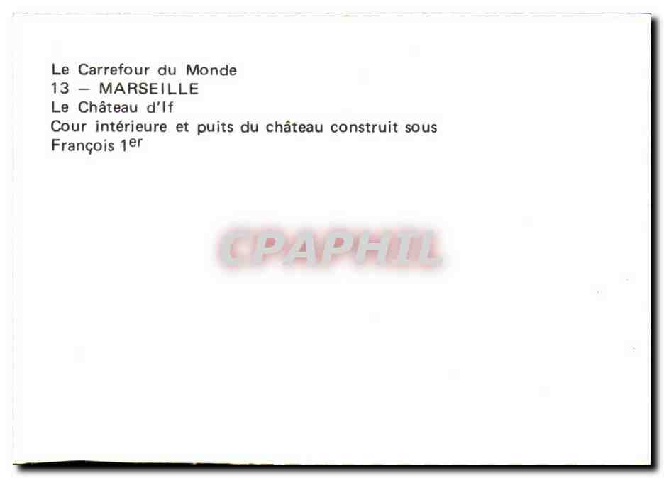 CPSM Maroc Marseille Chateau d'if Cour interieure et puits du chateau  — Verso