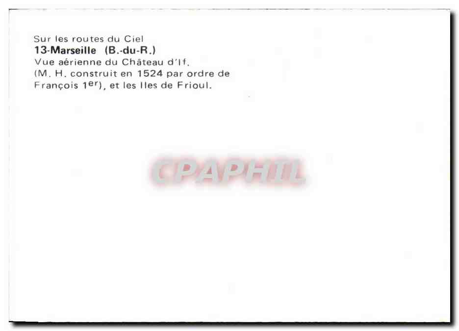 CPSM Maroc Marseille Chateau d'if  — Verso