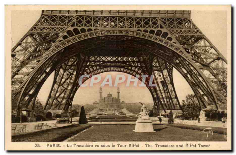 Paris CPA Le Trocadero vu sous la tour Eiffel