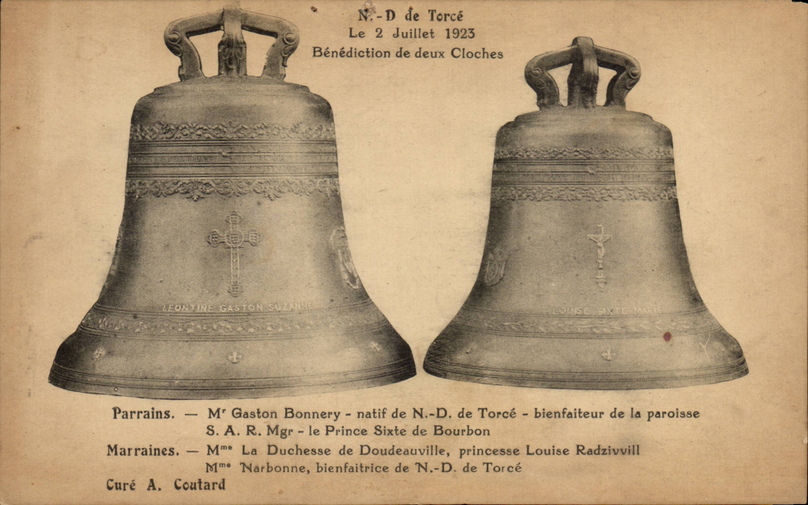 Paris CPA ND de Torce le 2 juillet 1923 Benediction des deux cloches Gaston Bonnery Duchesse de Doudeauville