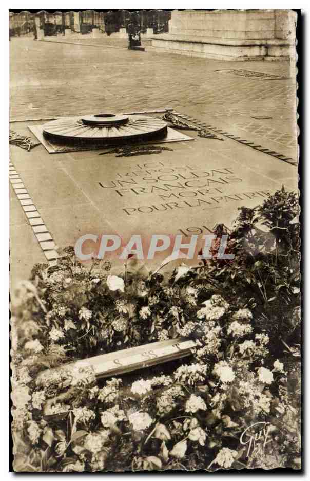 Paris CPA Tombe du soldat inconnu sosu l'arc de triomphe de l'etoile