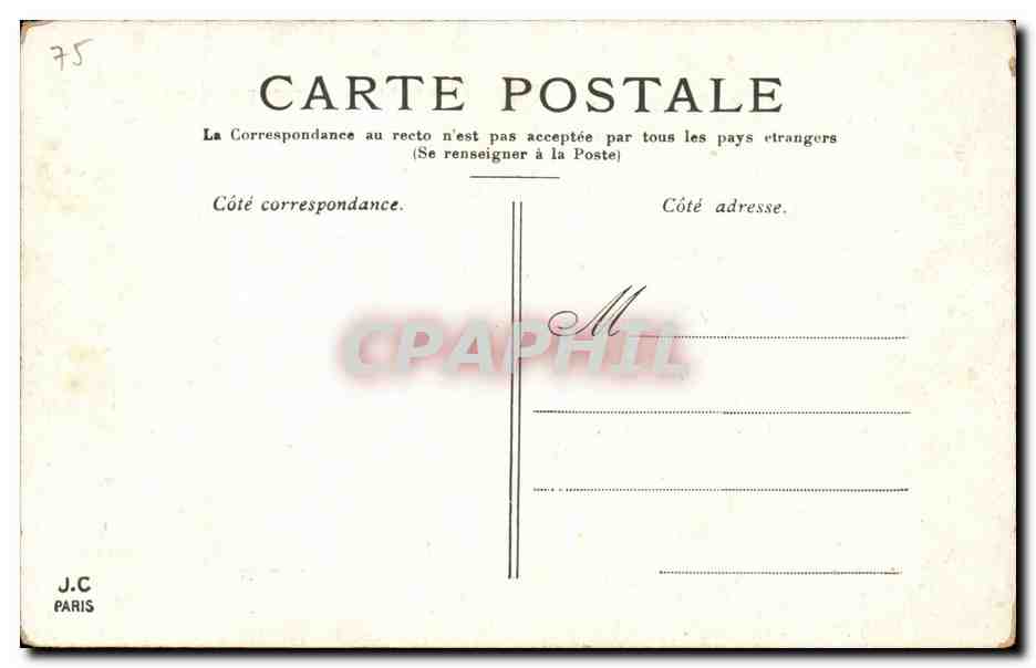 Paris CPA Le petit palais Champs Elysees — Verso